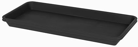 2 Pack of Plastic Plant Tray Saucer Rectangular 20 21 inch, Planter Trays Saucers for Indoors Outdoor, Plant Water Drip Tray for Flower Pot Planter, Windowsill Trays (8.5 X 21'', Black) 21'' x 8.5'' x 1.5'' (2 pack) Black