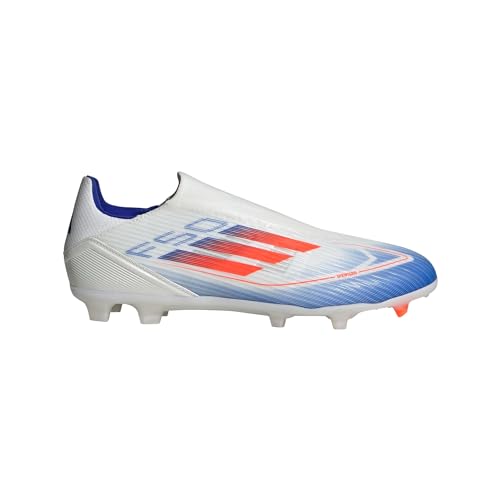 Adidas Mens F50 League Laceless Firm Ground Soccer Cleats White/Solar Red/Lucid Blue 12.5 Medium