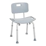 Drive Medical RTL12202KDR Shower Chair with Back, Adjustable Shower Stool with Suction Feet, Shower Seat for Inside Shower or Tub, Bathroom Bench Bath Chair for Elderly and Disabled, 300 LB Weight Cap