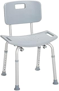 Drive Medical RTL12202KDR Bathroom Bench with Back, Gray