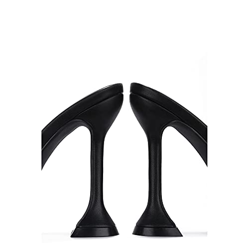 Cape Robbin Lithe Nude Sexy High Spool Heel Open Squared Toe Slip On Pumps4