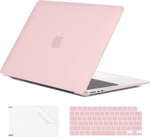 EooCoo Case Compatible with MacBook Air 13 inch M5 2026-2022 Release M4 M3 M2 A3449 A3240 A3113 A2681, Hard Shell&Keyboard Skin Cover&Screen Protector for Mac Air 13.6 inch, Matte Dusty Pink by EooCoo - Used condition - US$9.70