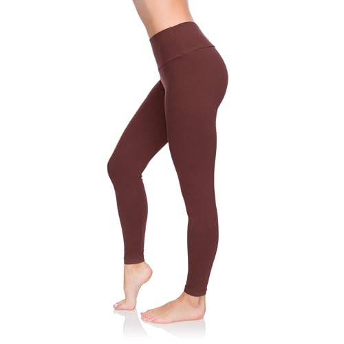SOFTSAIL Leggings for Women High Waist Workout Leggings for Women Sports Yoga Pilates Running Jogging Fitness Tummy Control Activewear High Waisted Sports Pants for Ladies Gym Clothes Brown, 14