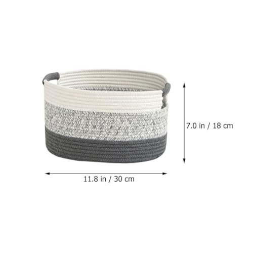 Panier tressé décoratif haut de gamme en coton avec poignées intégrées - 3