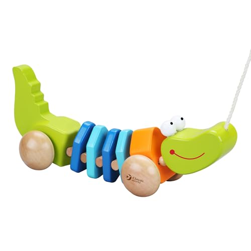Crocodile à tirer Classic World 3301 pour aider bébé à marcher sans glisser