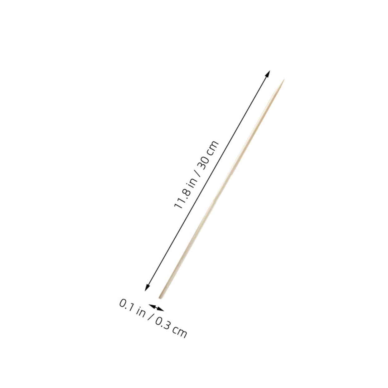 VANZACK 100pc Wooden Bbq Skewers: Disposable Sticks Toothpicks Cocktail Picks Fondue Stick For Grilling Hot Dog Barbecue Kabob Fruits Appetizers Cocktails