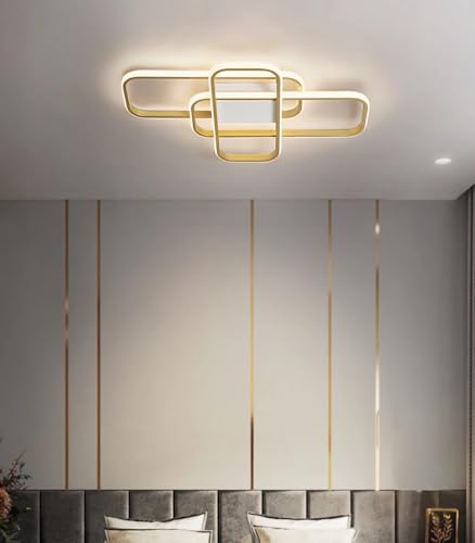Plafonnier à intensité variable avec télécommande LED or 45W