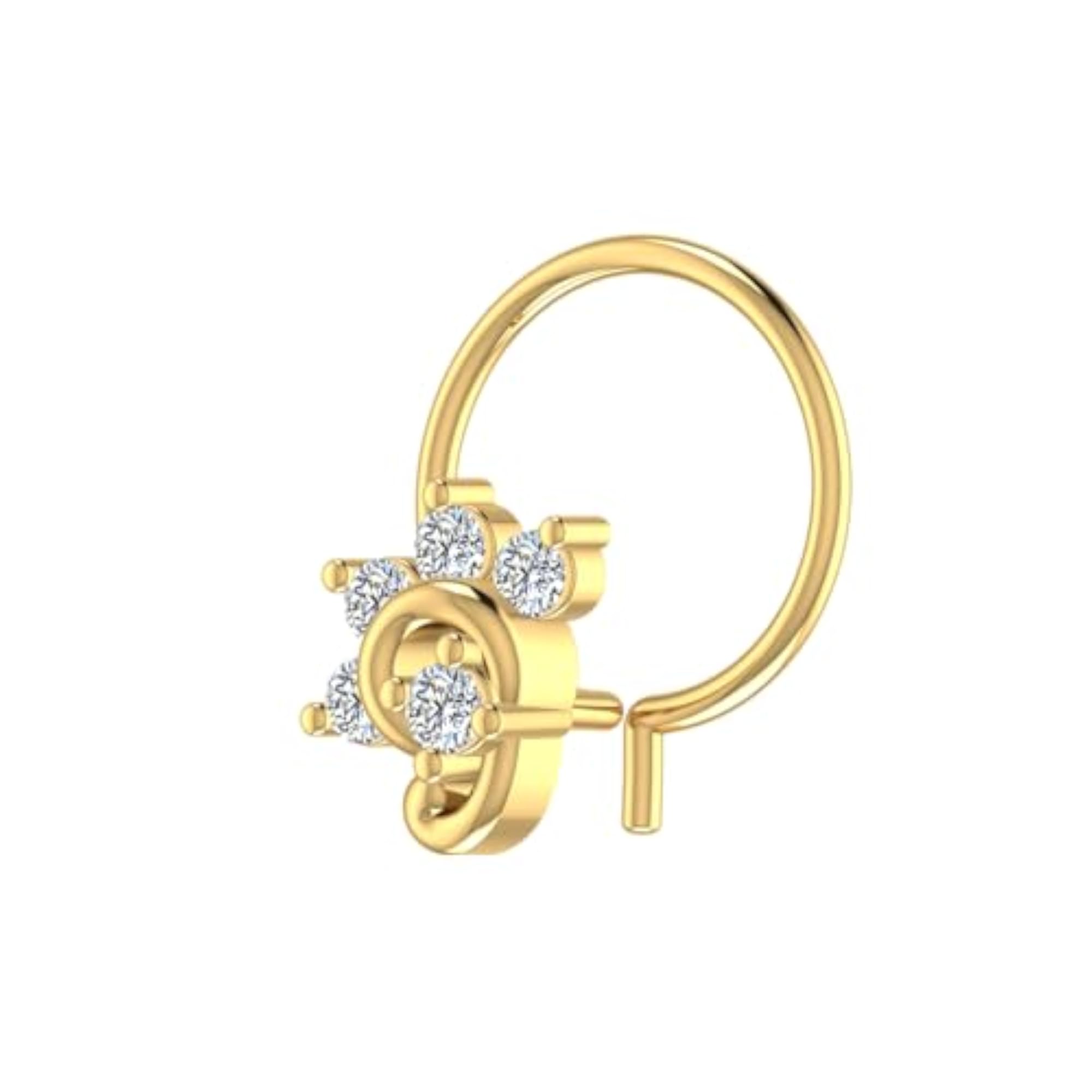 Women's 14Kt Yellow Gold Stud Nosering, Classic