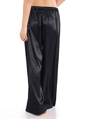 Wantschun Womens Wide Leg Pajama Pants Satin Silk Casual Loose Elastic Waist Lounge Pants Pj Bottoms4