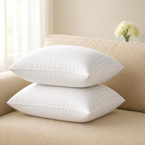 Image of Microfiber Cushion 18 inch x 18 inch Filler, Sofa Cushions Set, Durable Sofa Pillow for Home Decor (18 inch x 18 inch x 2), White
