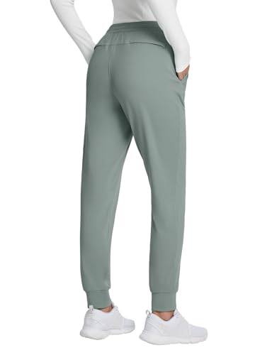 baleaf Fleece Lined Joggers Women Water Resistant Winter Pants Thermal Sweatpants Zipper Pockets Cold Weather Gear Warm Gray M
