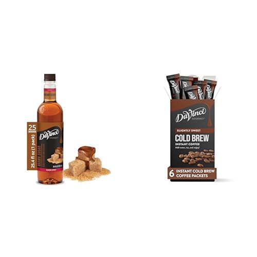 Image of DaVinci Gourmet Brown Sugar Cold Brew At Home Starter Kit, 25.4 Fl Oz (Pack of 1) & 6 Count (Pack of 1)