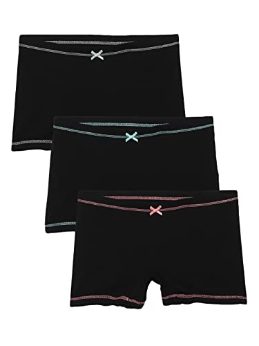 Image of mackly Girls Boxers (Pack of 3) - Cotton Boxer Shorts, Seamless Comfort, Mid Waist Boyshorts Panties