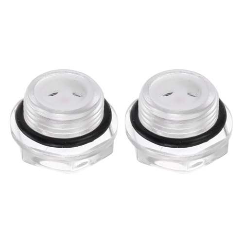 QUARKZMAN 2Pcs Verre de Vue d'Huile de Compresseur d'Air M20 x 1,5mm Mâle Jauge de Niveau de Liquide Plastique Fenêtre Indicateur Huile à Tête Hexagonale...
