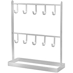 Estanterias Portico Uinfhyknd Table Hierro Pendiente Percha Collar Anillo Pendiente Pendiente Pórtico Porche Llaveros Blanco