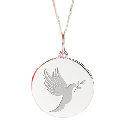 Collier pendentif colombe LKBEADS argent 925, le cadeau unisexe idéal avec chaîne