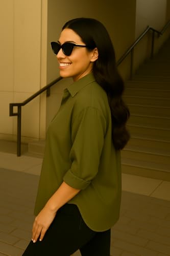 Image of FUNDAY FASHION Women Boxy Fit Solid Casual Shirt