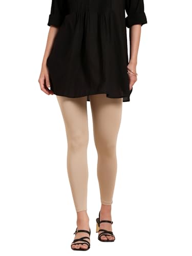 Image of TWIN BIRDS Super Stretchable Cotton Elasthane Fabric Ankle Length Leggings for Women