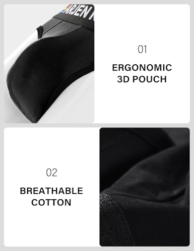 Arjen Kroos Men's Breathable Cotton Briefs Stretch Moisture Wicking Wide Waistband Briefs 4-Pack Underwear4