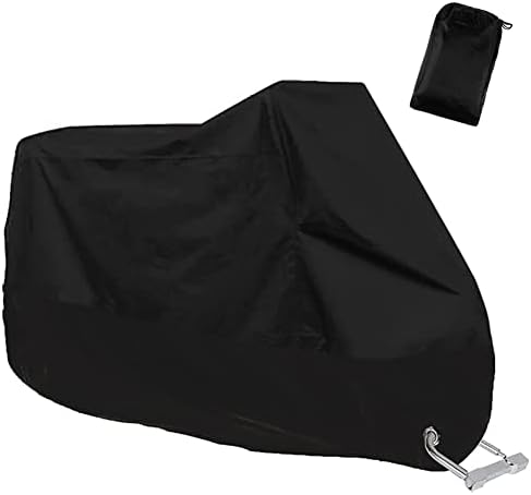 KAPOO Outdoor Waterproof Motorcycle Cover Snow Bike Cover for Harley Davidson Honda Suzuki Kawasaki Yamaha and All Motors, 190T, XXL 245X105X125cm,Negro