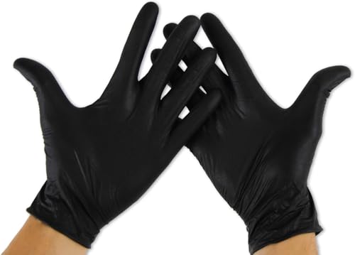 KMINA Guantes Nitrilo Talla XL (x1000 uds), Desechables, Sin Polvo, Libre de Latex, Negro