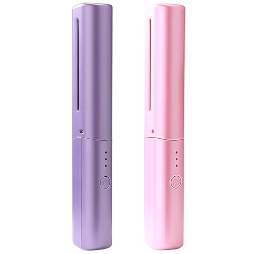 Peine Alisador Cerámico 2 en 1 Recargable USB Morado miniatura 1