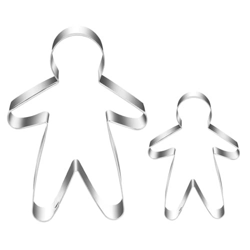 2 stampini giganti Martinsmann per biscotti e biscotti di pan di zenzero, per bambini, in acciaio inox, per pan di zenzero, per Natale, San Martin