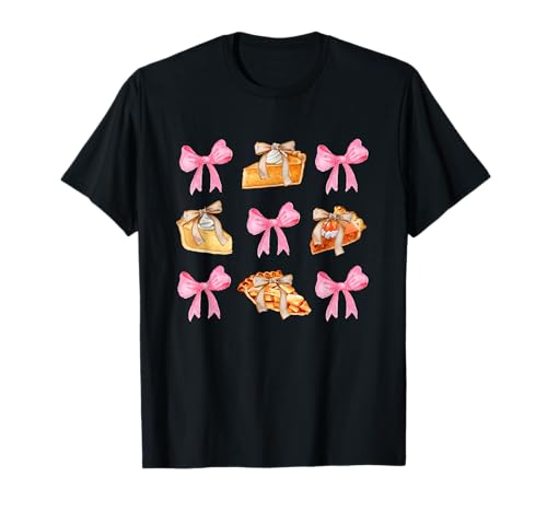 Pink Bows Cute Coquette Pumpkin Pie y2k Clean Girl Estética Camiseta