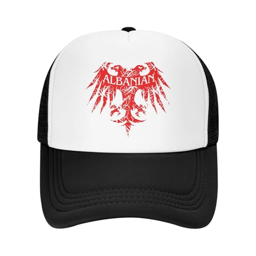 Albanian Flag Trucker Hat Snapback Mesh Baseball Cap Unisex2