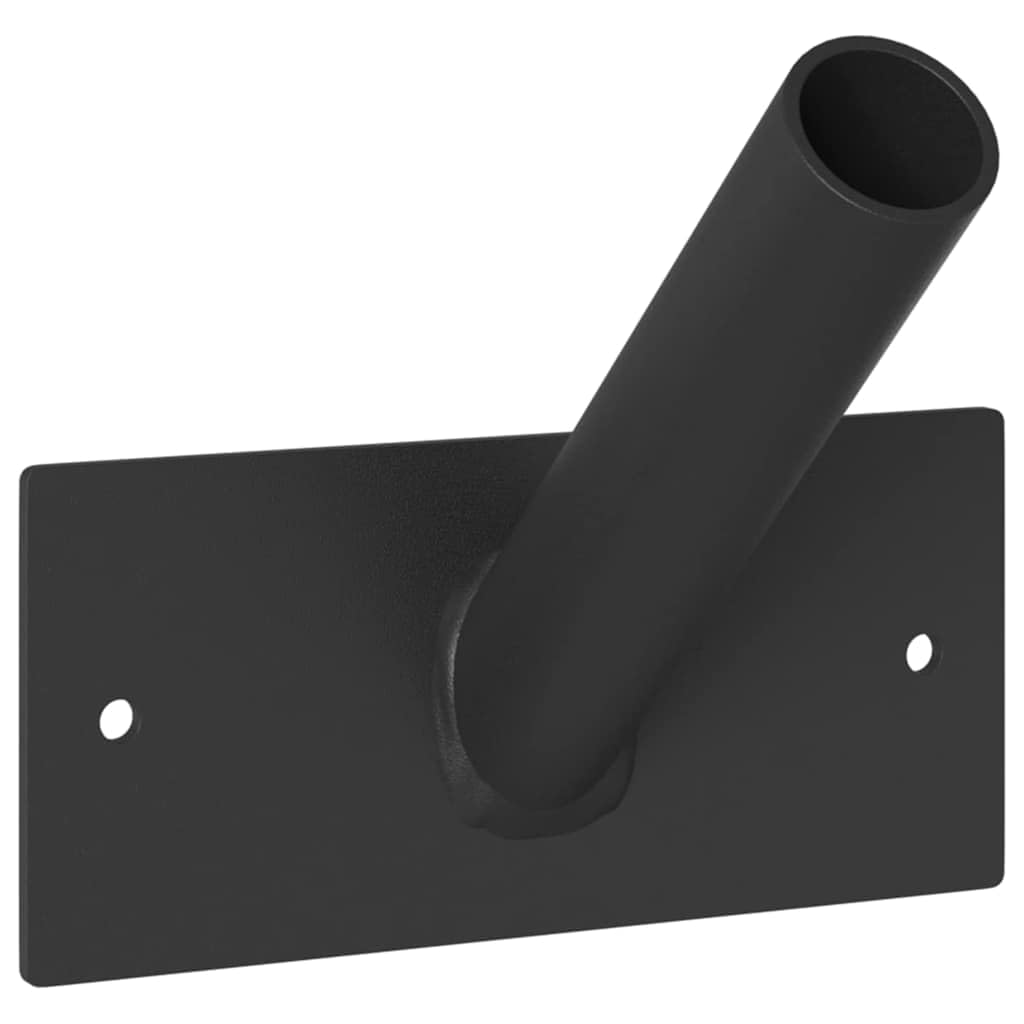 Fahnenmast Halterung aus Stahl schwarz 13 x 6 x 0,2 cm wetterfest rostfrei für Fahnenzubehör Wandhalterung Garten Balkon Terrasse Outdoor Befestigung