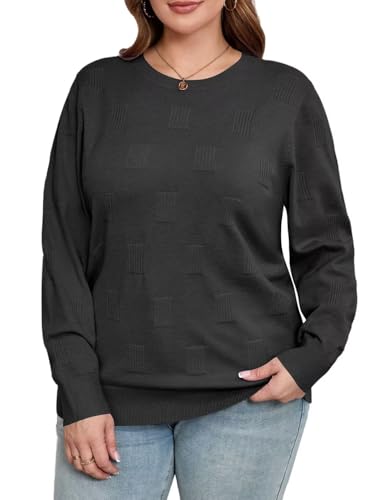 MONNURO Plus Size Sweaters for Womens Fashion Knit Long Sleeve Pullover Fall Tops Casual Shirts2