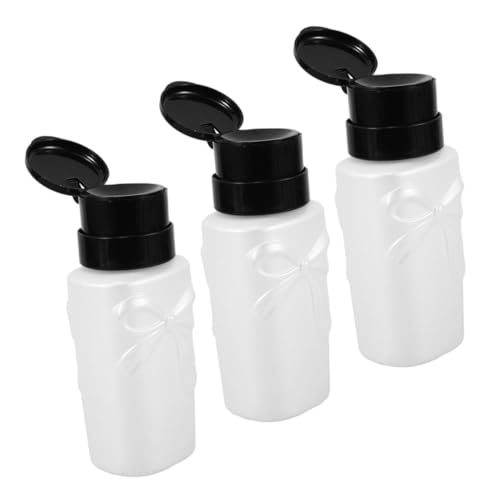 TOPPERFUN 3個 ネイルリムーバーポンプボトル 詰め替え可能ロック式プラスチック装瓶 漏れ防止機能付き 精密ディスペンサー ネイルケア用 自