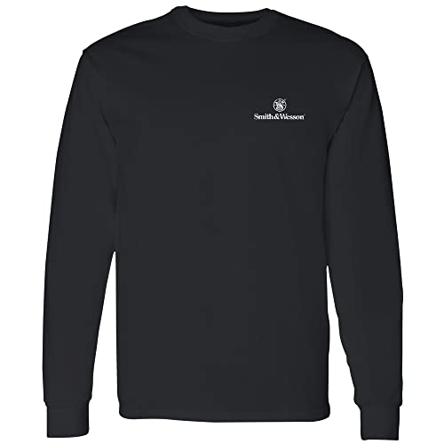 Camiseta masculina Smith and Wesson de manga comprida com logotipo de marca registrada nas costas e