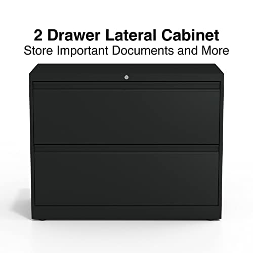 Staples 22054 870395 Branded Commercial 36-Inch Wide 2-Drawer Lateral File Cabinet Black thumb #3