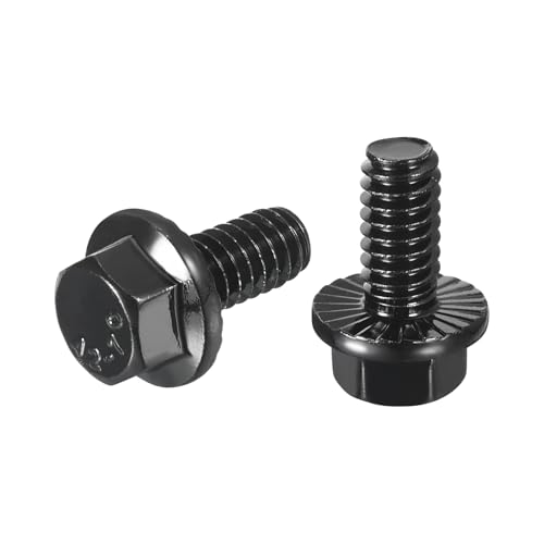 Image of uxcell 15Pcs 1 /4-20 x 1 /2 inch Flanged Hex Head Bolts, 304 Stainless Steel Flange Hexagon Screws, Flange Hex Drive Screws 5.8 Grade for Machinery Industry Home Appliances, Black