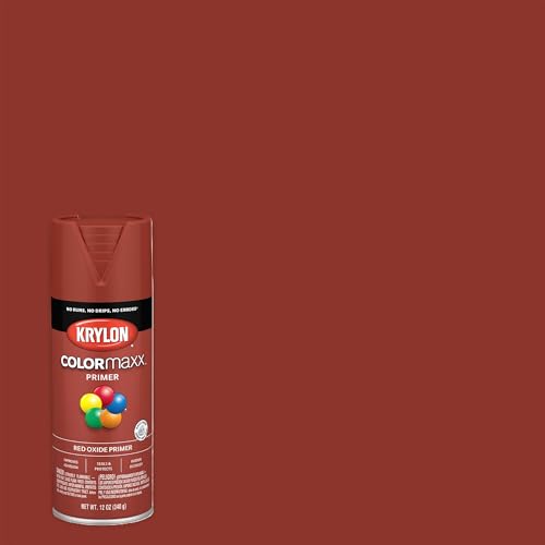 Image of Krylon K05583007 COLORmaxx Primer Spray Paint for Indoor /Outdoor Use, Red Oxide 12 Ounce (Pack of 1)