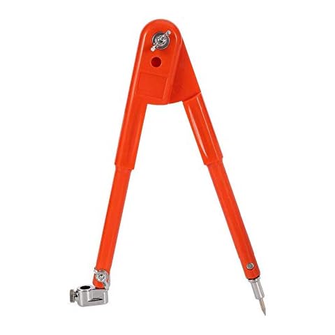 Large Size Carpenter Precision Pencil Compasses Woodworking Compass Drawing Compass for Carpenter with Wing Pencil Holder Pencil for Geometry Drawing Drafting Orange Cover