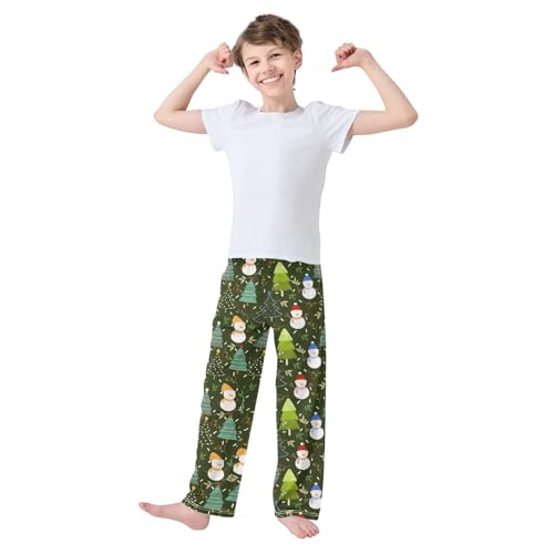 Boys' Pants Christmas Snowmen Tree Star Long Bottoms Jogger Pants Elastic Waist Trousers with Pockets S-XL2