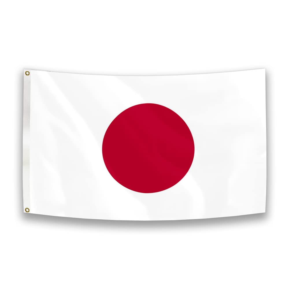 STEMIKS Japan Flag 5x3 FT (150x90CM) 100% Polyester With Eyelets And Double Stitched