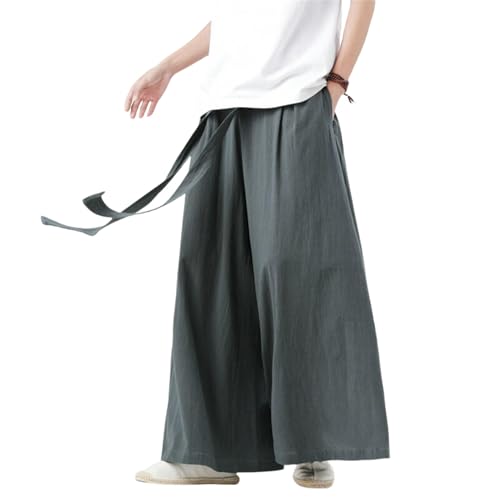 Tang-costume pantalon large lin homme léger droit et tendance été