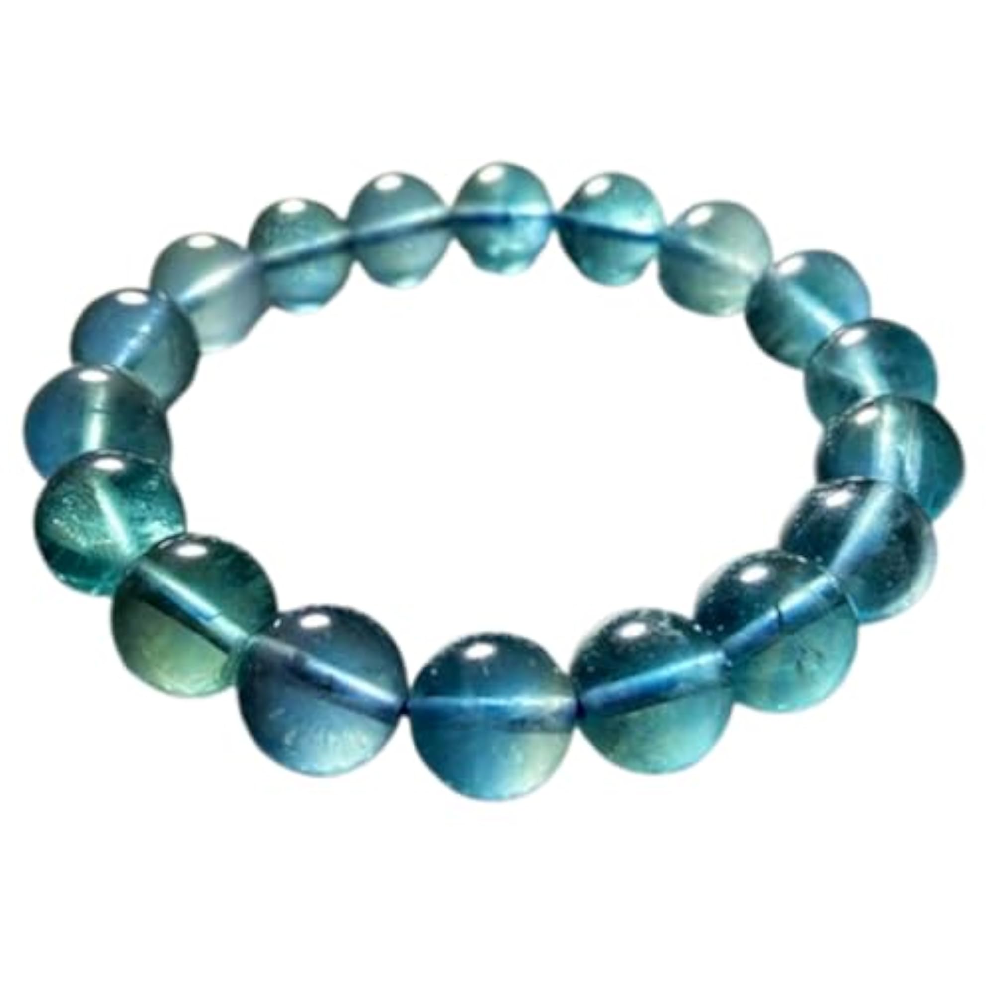 Natural Fluorite 10mm Stretch Bracelet, Unisex Gift