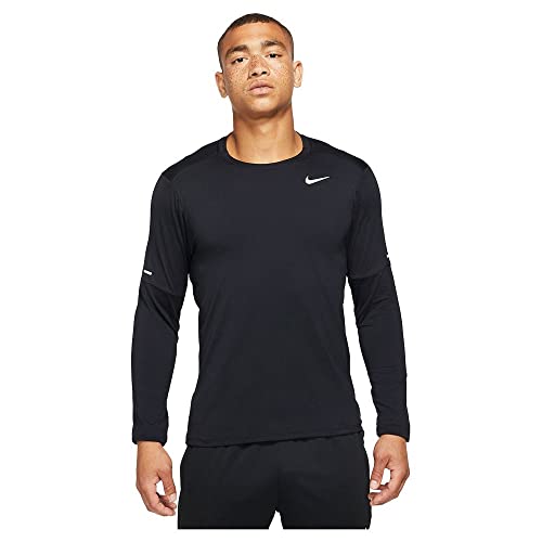 Nike Dri-FIT Element Men's Running Crew Shirt (US, Alpha, Large, Regular, Regular, Black)