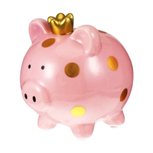 HEALSOPTHY Salvadanaio Forma Maiale in Salvadanaio Per Ragazzo Da Tavolo Contenitore Per Monete e Banconote Rosa