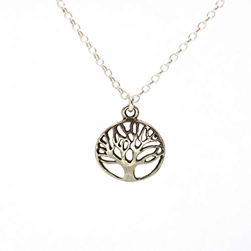 Tree of Life Pendant Necklace, Sterling silver Round pendant, Dainty Necklace for Women and Girls, Boho necklace, Small tree of life pendant, Silver tree pendant, Everyday necklace