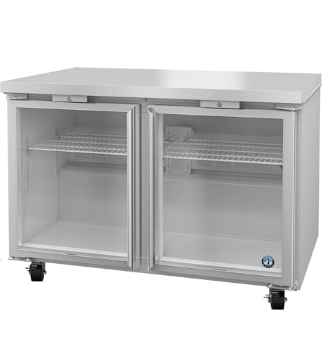 Image of Hoshizaki UR48B-GLP01 Low Profile Refrigerator, Two Section Undercounter, Full Glass Door