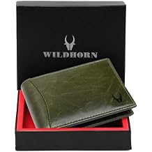 WildHorn Leather Mens Wallet WH1173, GREEN CRUNCH, Classic