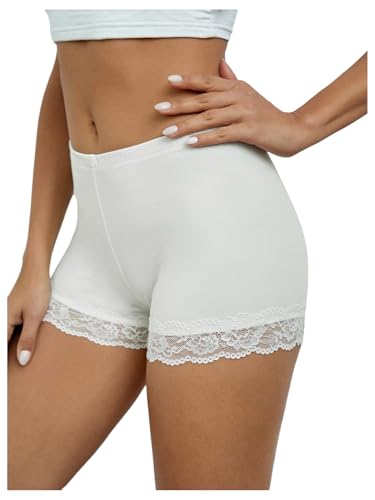 Image of MakeMeChic Women's Summer Lace Trim Shorts Biker Under Dresses