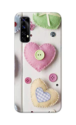Image of PRINTFIDAA Heart Shape Hard Back Cover for Realme Narzo 20 Pro /Realme 7 / Narzo 30 Back Cover -(P6) KAT1010