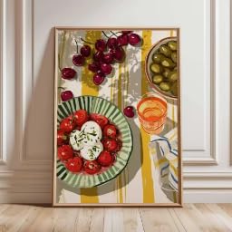 Toile salade de fruits méditerranéenne pour raviver un mur de salle à manger vide