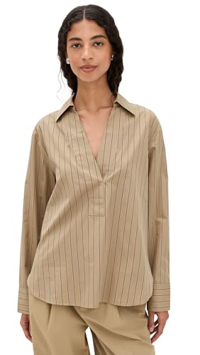 Vince relaxed popover l/s chemise classique en coton pour femme
